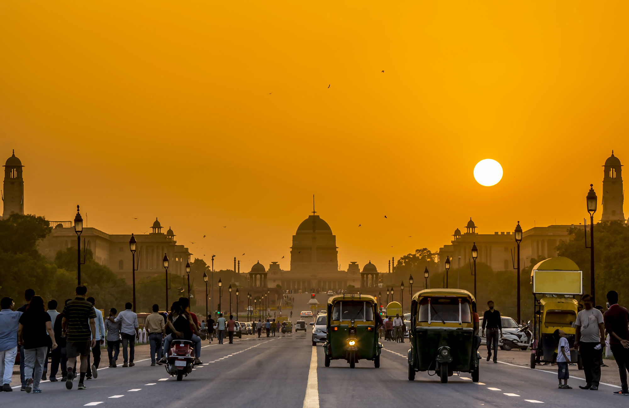 new delhi ved solnedgang