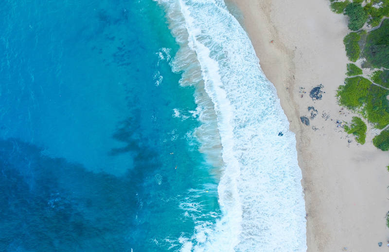 Mann med kite i solnedgangen