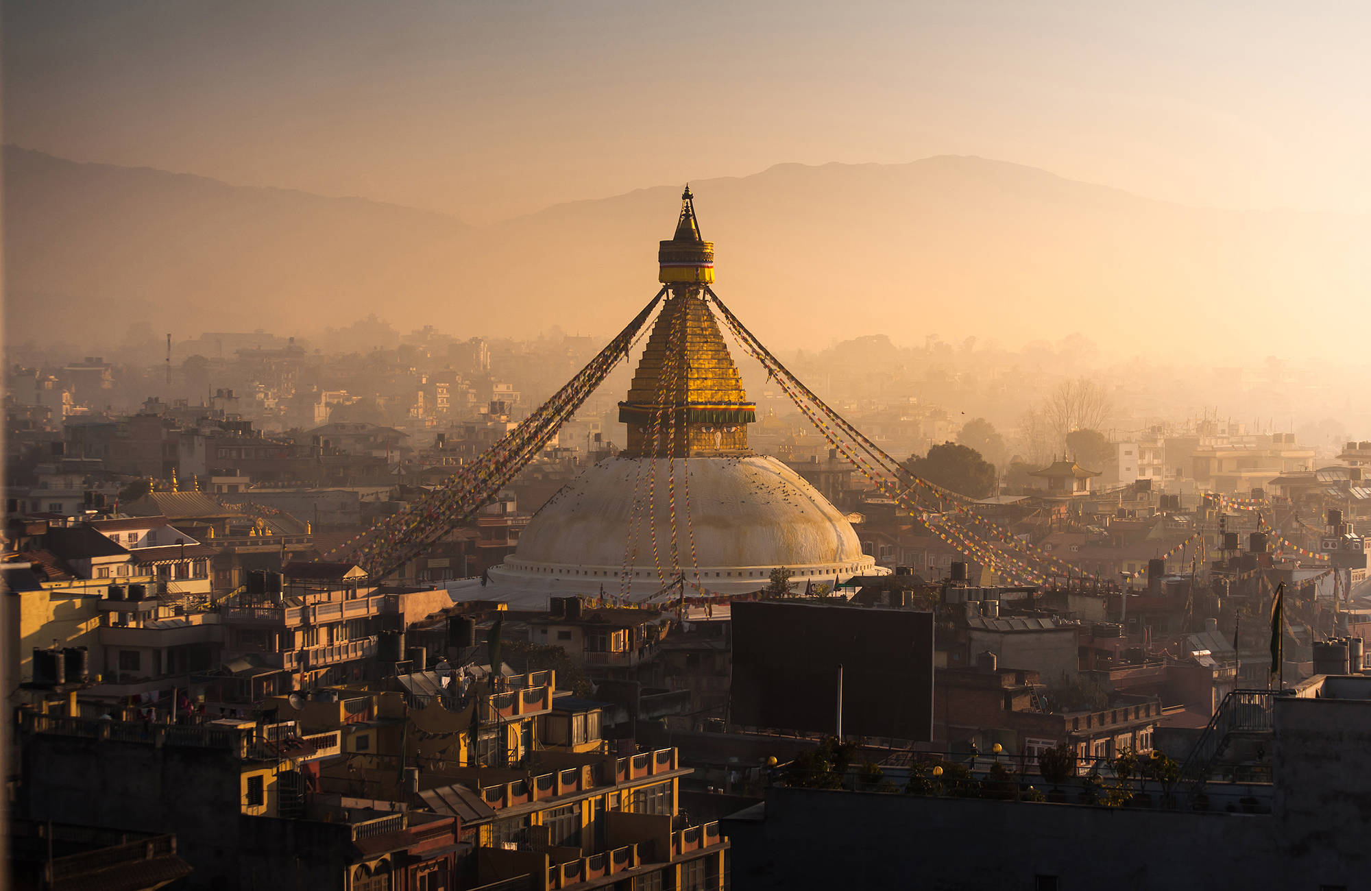 Soluppgång under en resa till Nepal