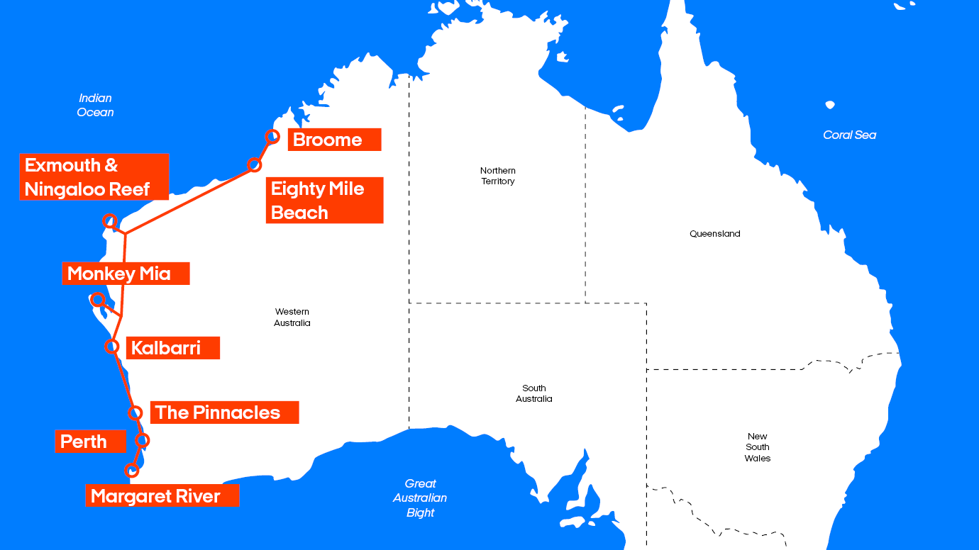 karta australien västkust Roadtrip Pa Vastkusten Australien Kilroy karta australien västkust
