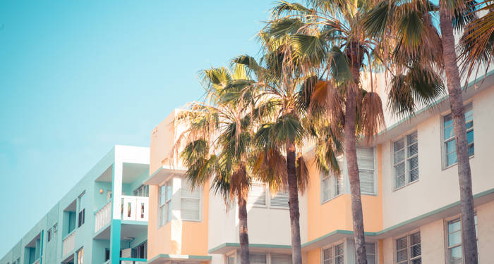 Pastellfärgade hus i Miami