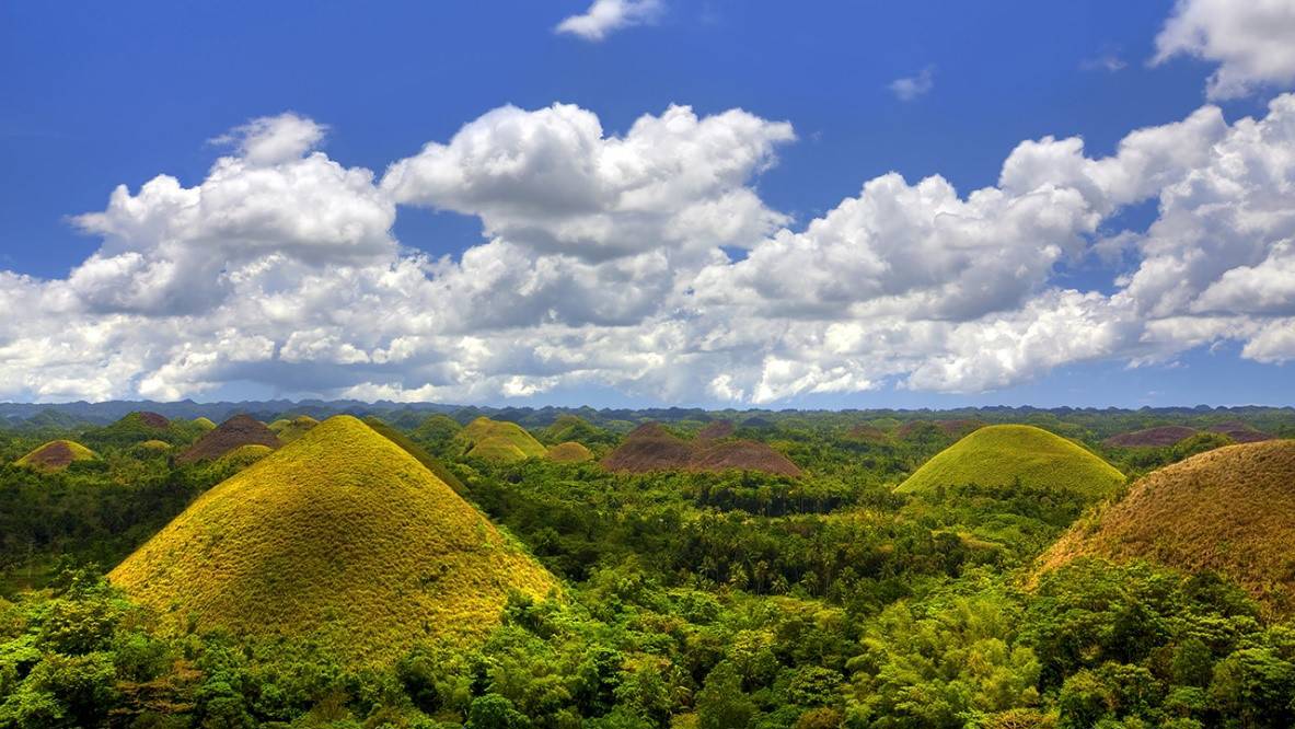 Ett gröndskande landskap i FIlippinerna under en resa i mars.