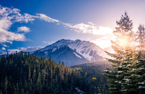 När du studerar i Kanada kommer du vara omgiven av vackra snöklädda berg.