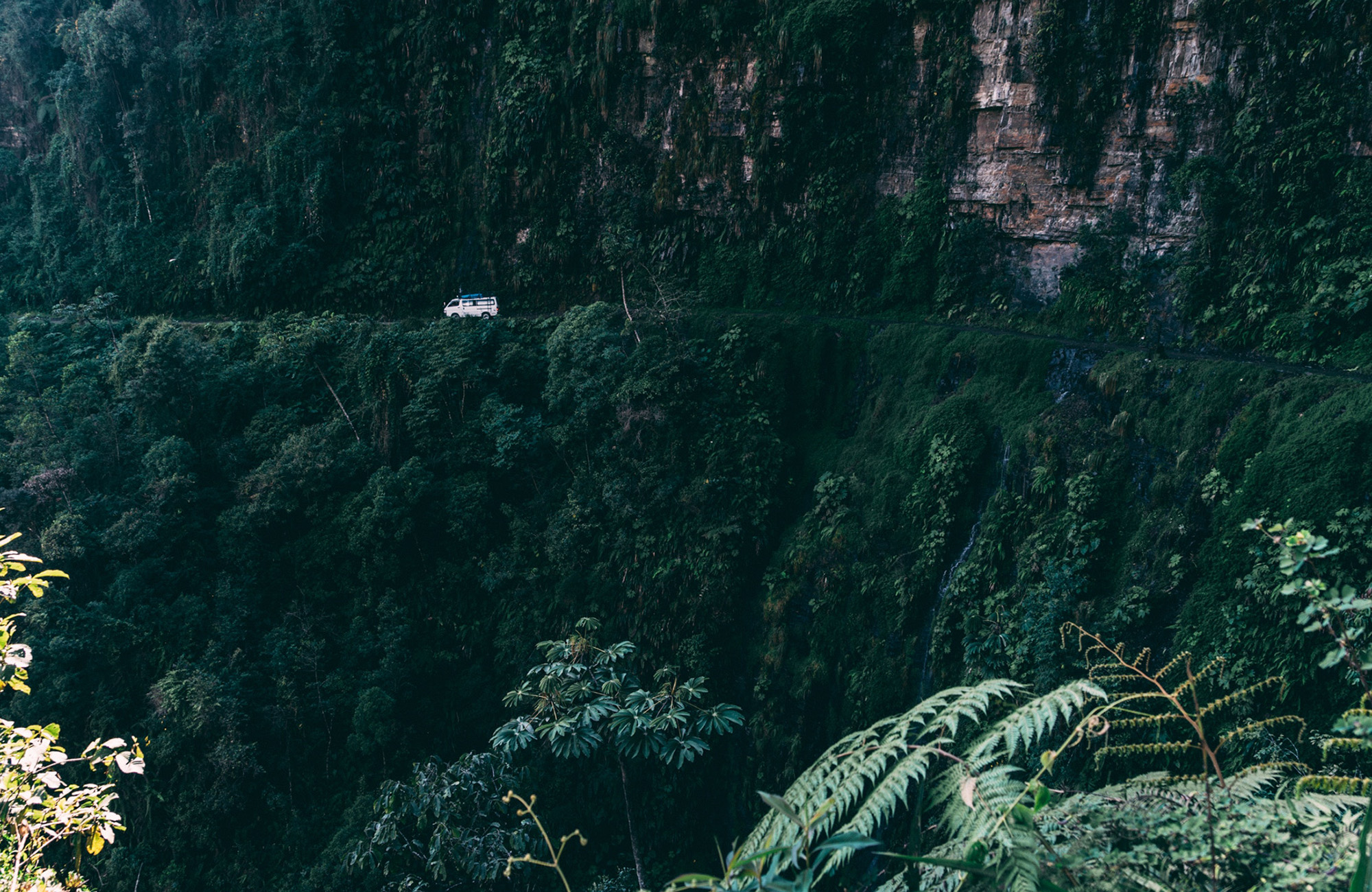 utsikt över death road i bolivia