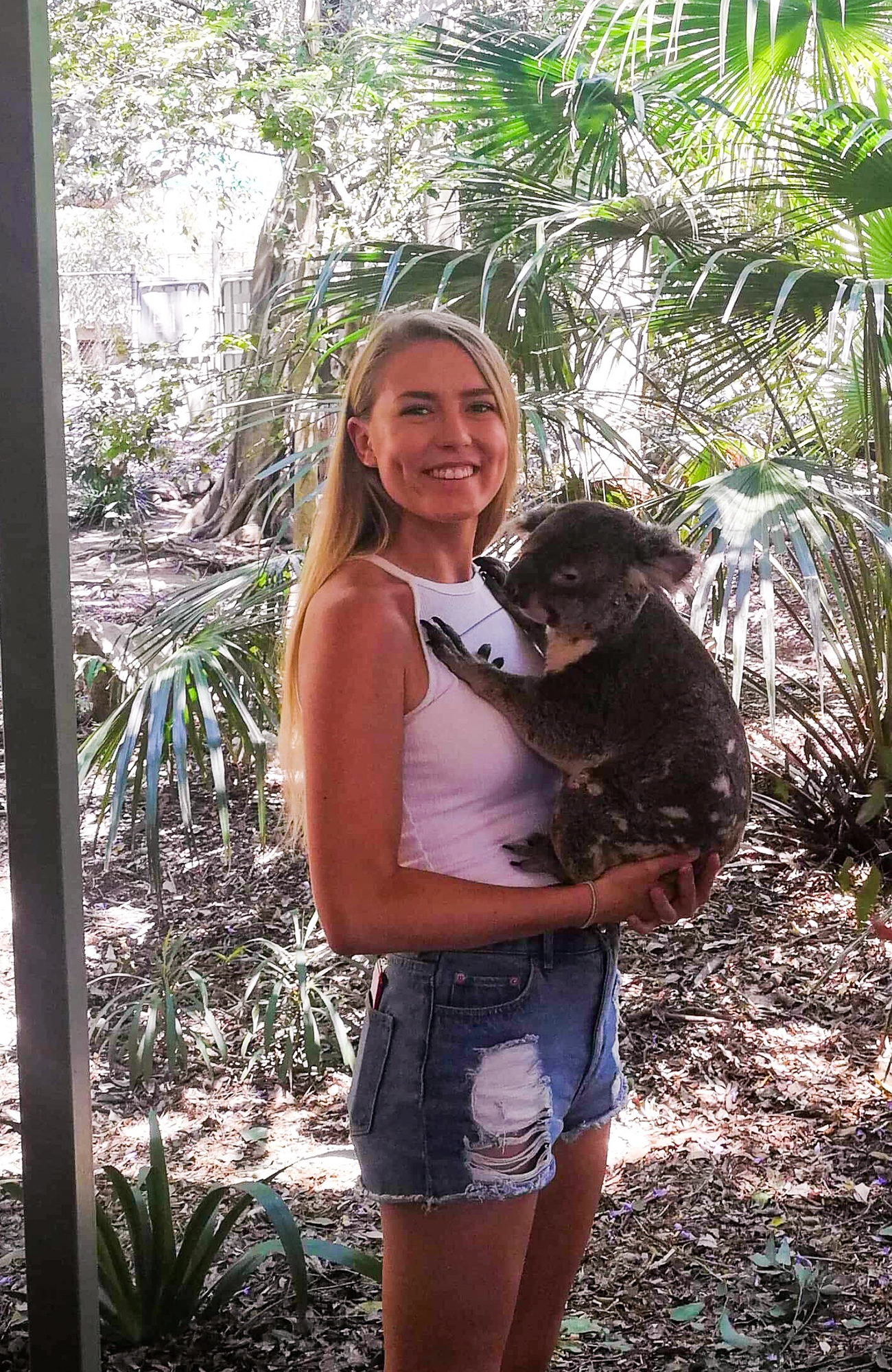 malin som studerar på tafe i australien håller i en koala
