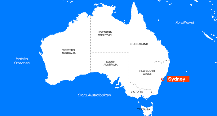 karta över sydney och australien