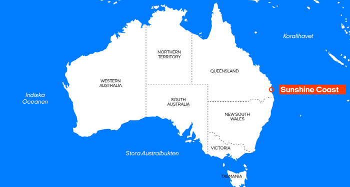karta över australien och sunshine coast