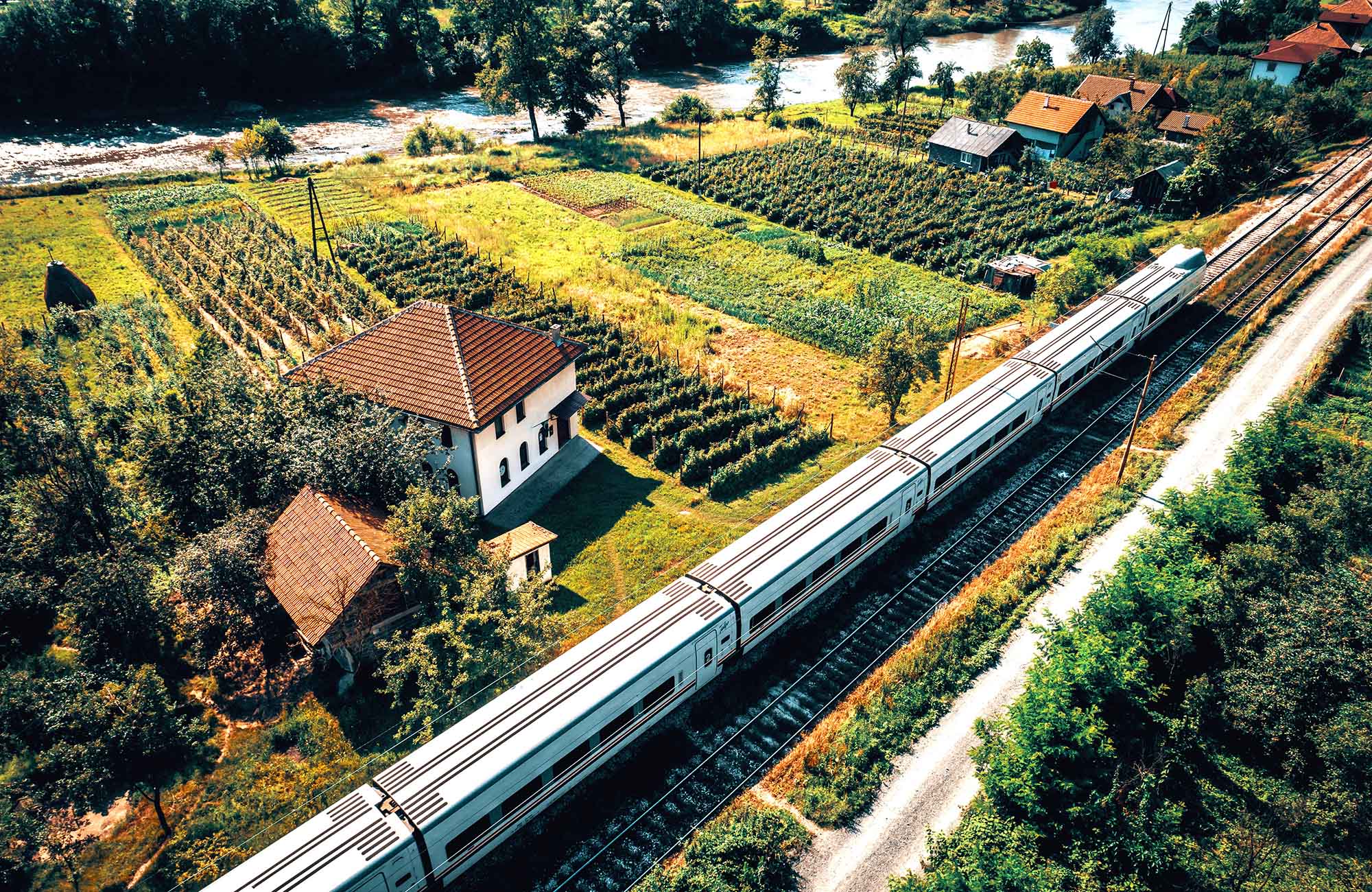 travel with train through balkan
