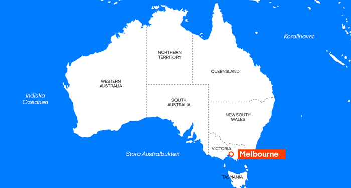 karta över australien och melbourne