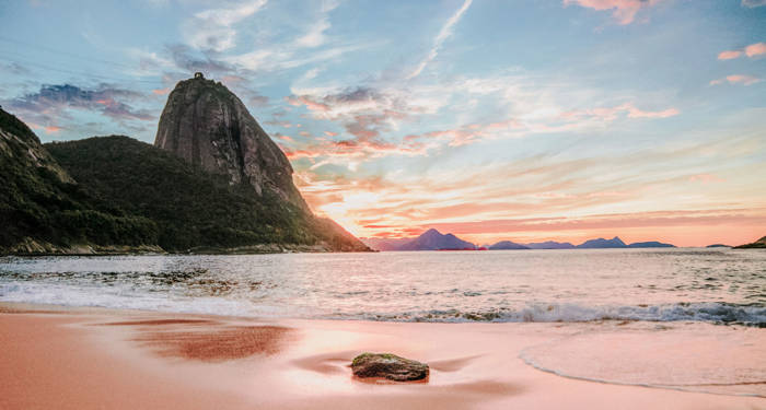 Brazil Rio De Janeiro Urca Beach Sugarloaf View