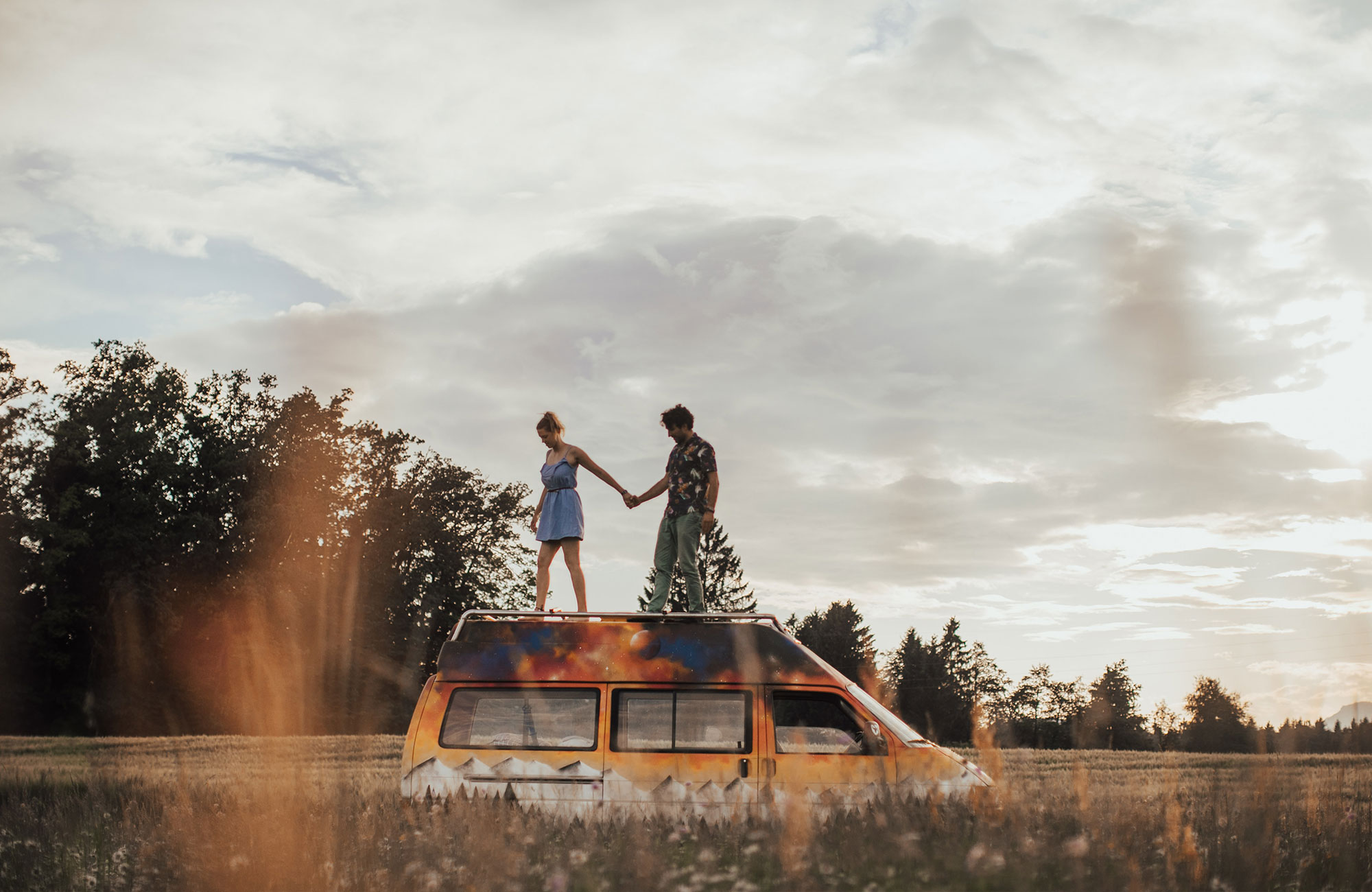 Road Trip Slovenia Couple And Campervan In Triglav National Park Bohinj Cover