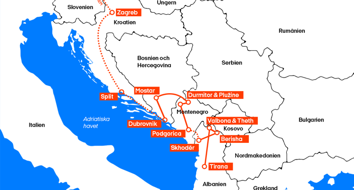 Upplevelseresa - Episk rundresa i Kroatien, Bosnien, Montenegro & Albanien 