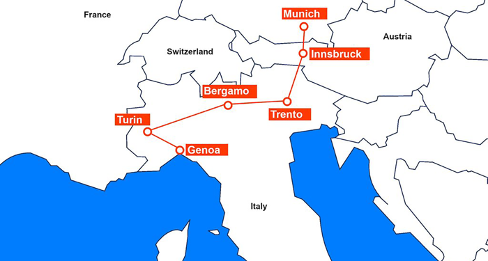 Posh Italy Interrail Map