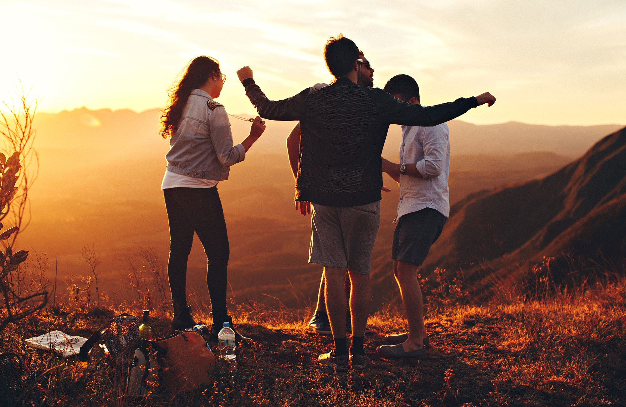 friends in sunset