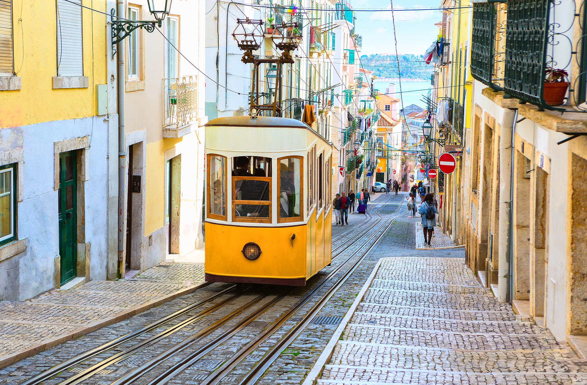 Portugal Lisbon Tram Street