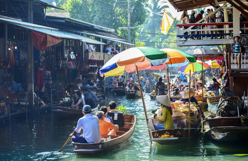 flytande marknader i bangkok