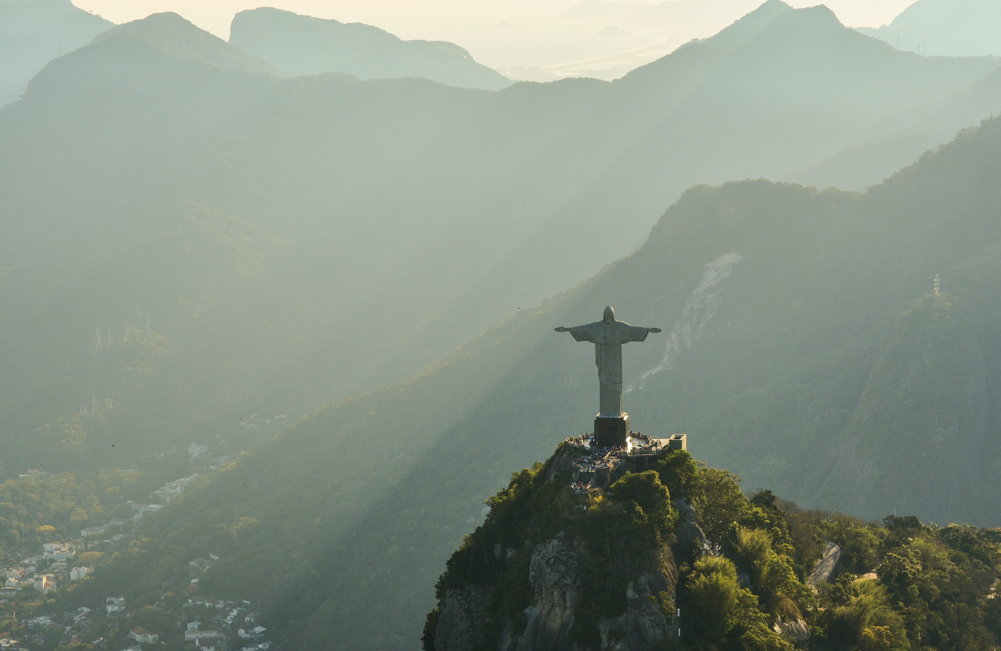 Brazil Rio De Janeiro Aerial Christ De Redeemer