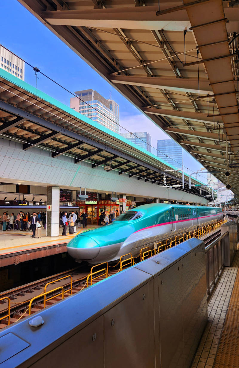Shinkansen bullet train at Tokyo station in Japan