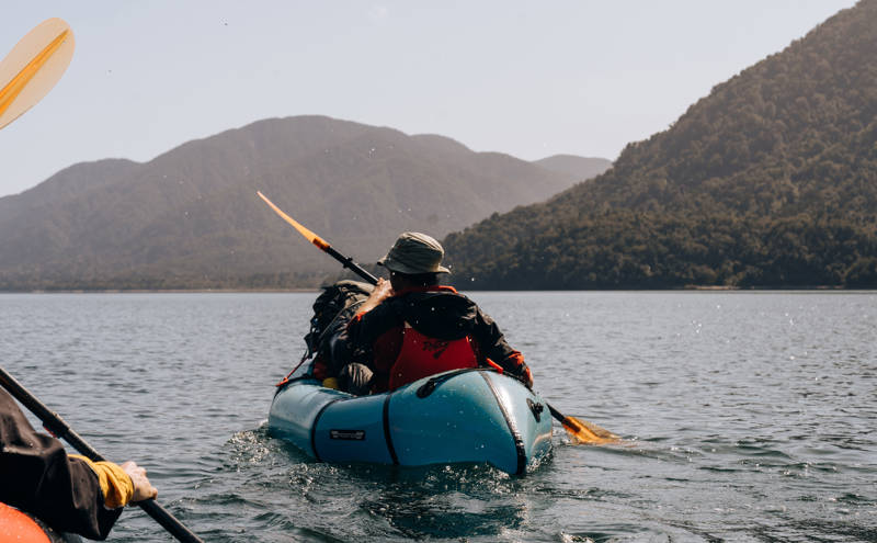 Rafting in Fiordland National Park in New Zealand