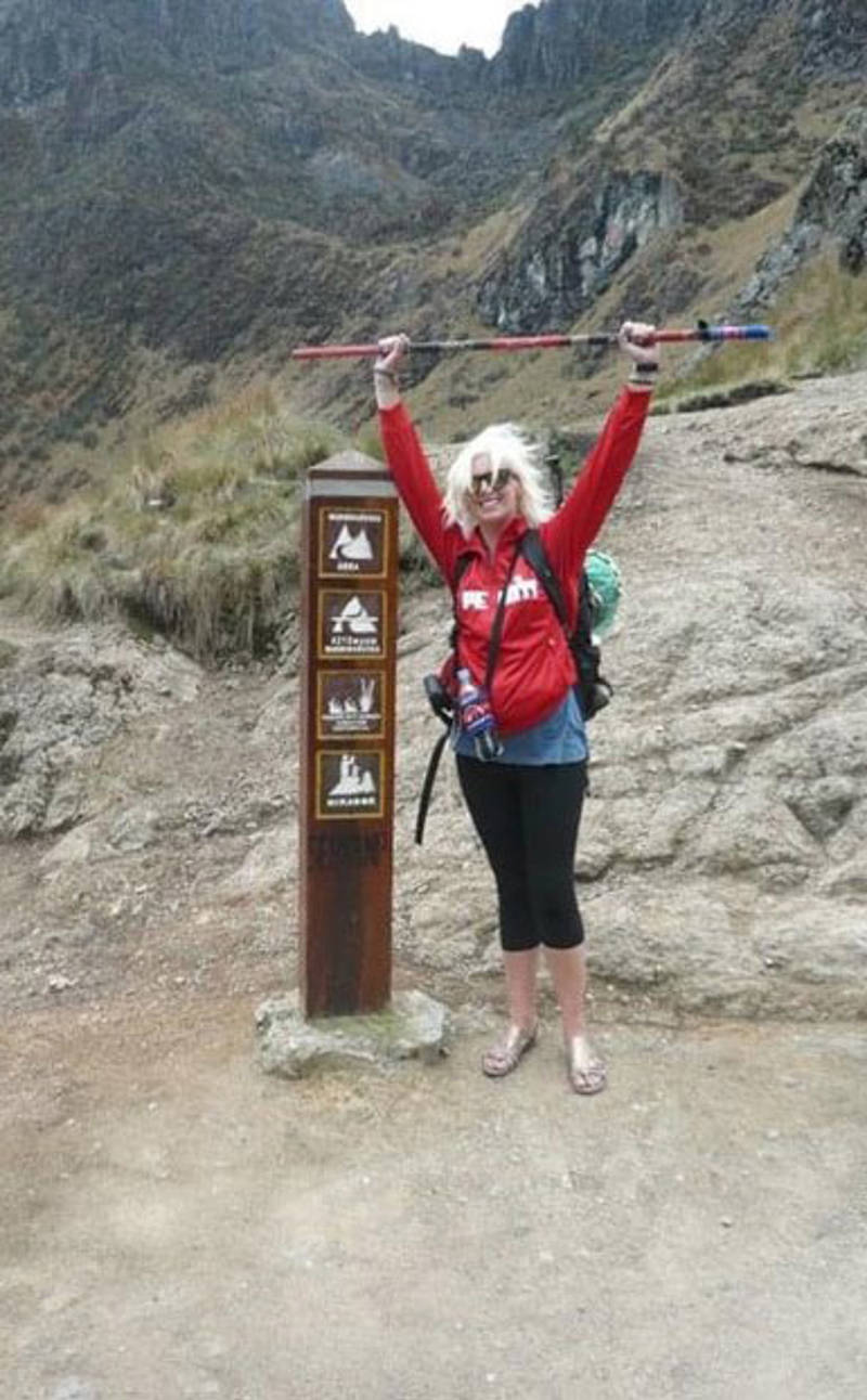 Travel Expert Ida from KILROY Sweden in Peru with her golden slippers