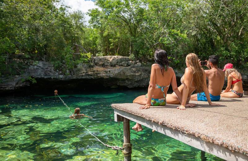 Friends Swimming In Mexico